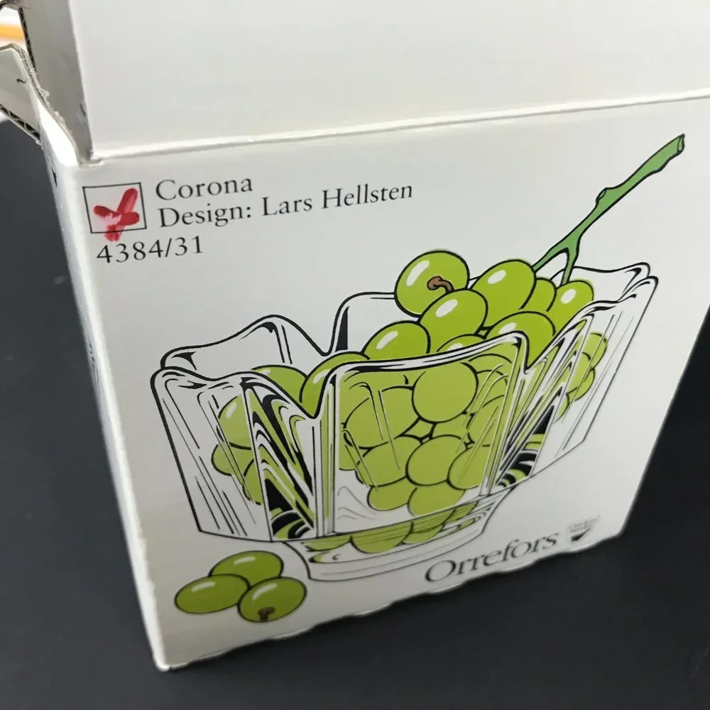 Orrefors Corona Signed and numbered Crystal Scandanavian Bowl